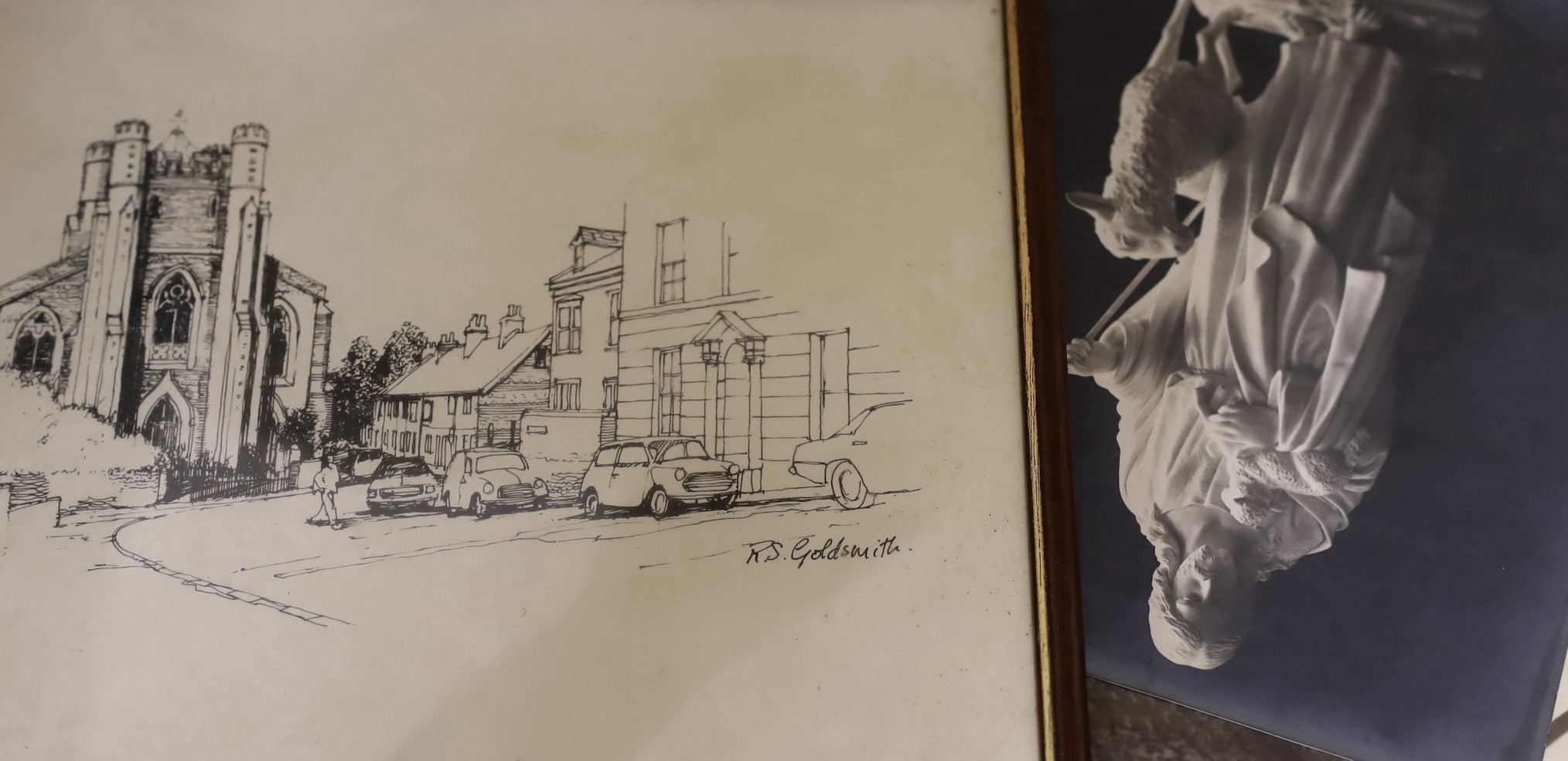 Lewes ephemera to include Lewes bonfire lithograph, numerous photographs, Southdown Dairies, also to include Ellen Terry amusing signed note